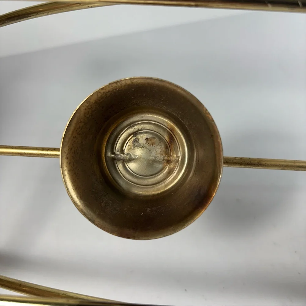 MCM Gold Metal‎ Rectangle Casserole Serving Dish Holder Warmer Wood Handles